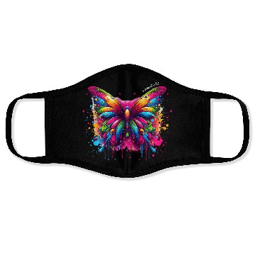 Discover Vibrant Psychedelic Butterfly Artwork Face Masks