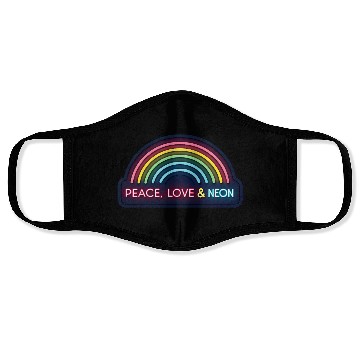 Discover Peace Love Neon Rainbow 70s Face Masks