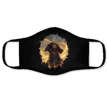 Discover Mystical Panda Monk with Golden Energy Flow Aura Face Masks
