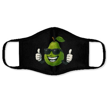Discover Cute cartoon pear guava fruit summer joy Face Masks