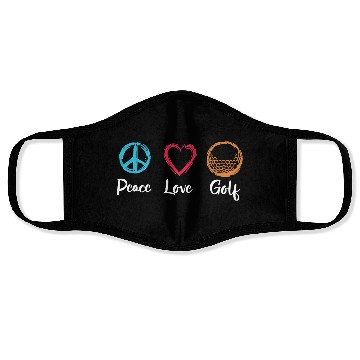 Discover Peace Love Golf Face Masks