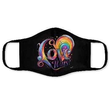 Discover Love Wins Rainbow Script Face Masks – Pride Month Face Masks