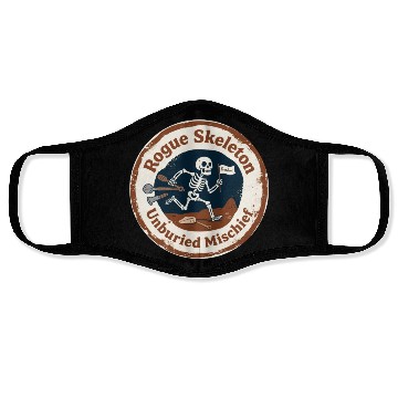 Discover Skeleton Running With Tools Humor Face Masks