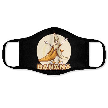 Discover Playful Banana Character Illustration Face Masks