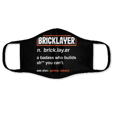 Discover Bricklayer Definition Genius Wizard Humor Face Masks