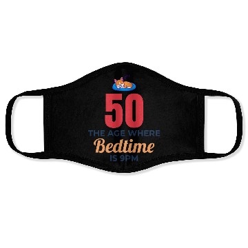 Discover 50th Birthday Bedtime 9PM Corgi Funny Face Masks