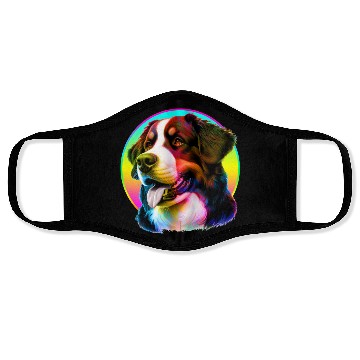 Discover COOL DOG COLORFUL RAINBOW Face Masks