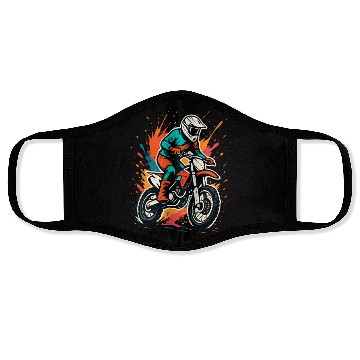 Discover Motocross Rider Splash Art Face Masks