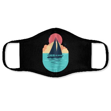 Discover Sunset Sailboat Ocean Face Masks Design
