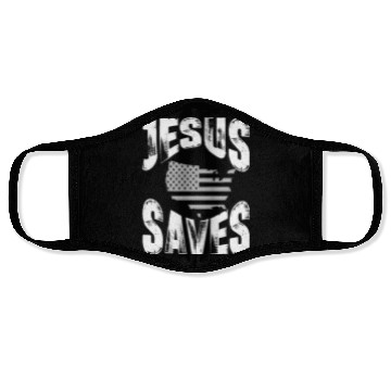 Discover jesus saves usa Face Masks