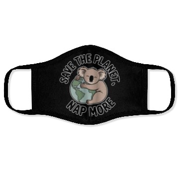 Discover Save The Planet Nap More Koala Art Face Masks