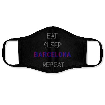 Discover Eat Sleep Barcelona Repeat Face Masks