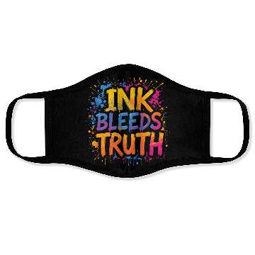 Discover INK BLEEDS TRUTH - Bold Graffiti Style Typography Face Masks