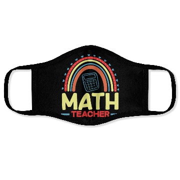 Discover Math Teacher Rainbow Graphic Art Face Masks