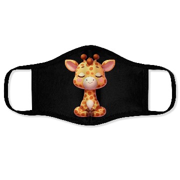 Discover Cute giraffe yoga meditation relaxation chill Face Masks