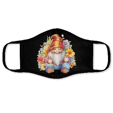 Discover Red Hat Gnome with Flowers Face Masks