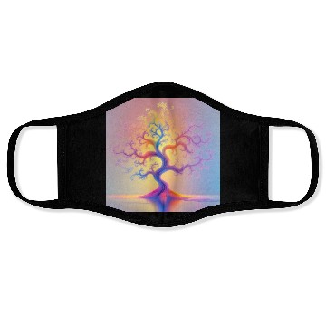 Discover Psychedelic Tree of Light –Minimal Abstract Nature Face Masks