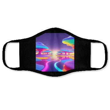 Discover Floating Islands of Light – Psychedelic Minimal Face Masks