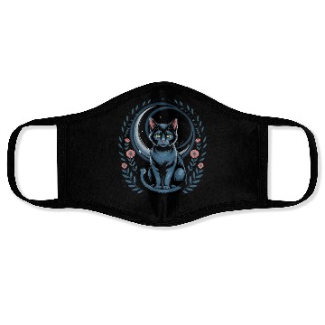 Discover The Moon Tarot Cat Art Face Masks