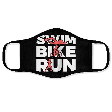 Discover Swim Bike Run Repeat Face Masks