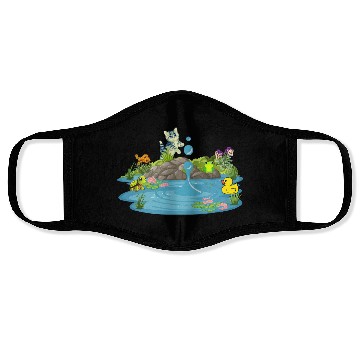 Discover Life & Nature (At the pond) Face Masks