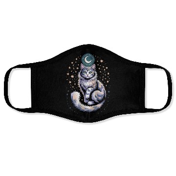 Discover Celestial Cat with Stars and Moon Face Masks