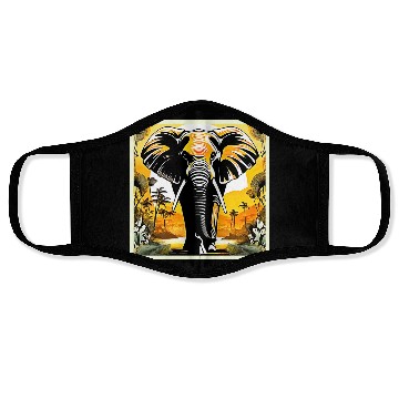 Discover Majestic Elephant Sunset Face Masks