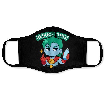 Discover Chibi Style Captain Planet Reduce This!Design Face Masks