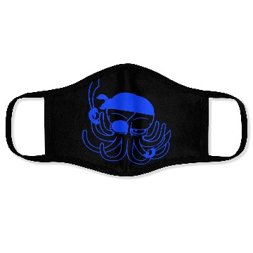 Discover Octopus pirate crew captain sailor buccaneer sail Face Masks