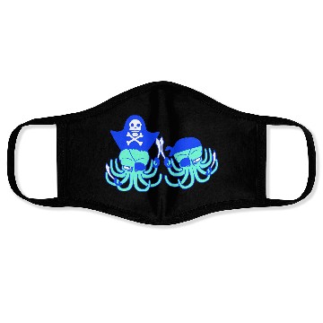 Discover Two octopus pirate sailing crew captain privateer Face Masks