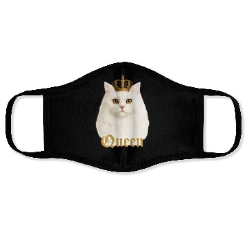 Discover White fluffy Queen Cat Face Masks