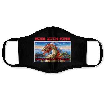 Discover Rise With Fire Guardian Dragon Roaring Face Masks