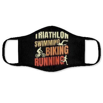 Discover Triathlon Swim Run Cycle Repeat Face Masks