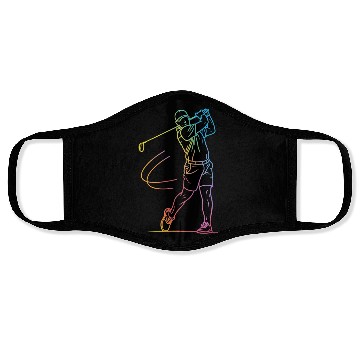Discover Golfer Silhouette Golf Face Masks