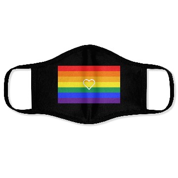 Discover Rainbow Heart Pride Flag Face Masks