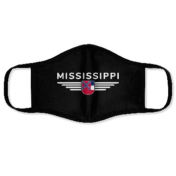 Discover Mississippi State Flag Emblem Design Face Masks