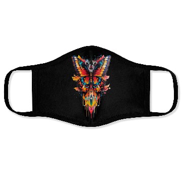 Discover Fire Drip Butterfly – Psychedelic Tattoo Face Masks