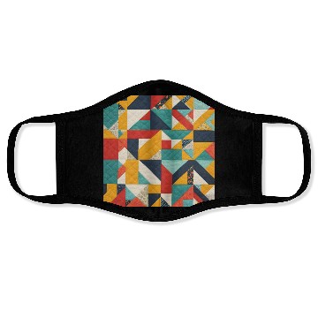 Discover Abstract Geometric Quilt Pattern Face Masks