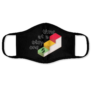 Discover One Step at a Time – Mental Health Quote Face Masks