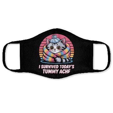 Discover I Survived Today’s Tummy Ache Cat Face Masks