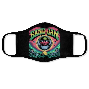 Discover Psychedelic Band Jam Poster with Mechanical Face Masks