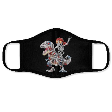 Discover Rocker Skeleton Riding Mummy Dinosaur Halloween Face Masks