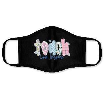 Discover Preppy Teacher Teach Love Inspire Face Masks