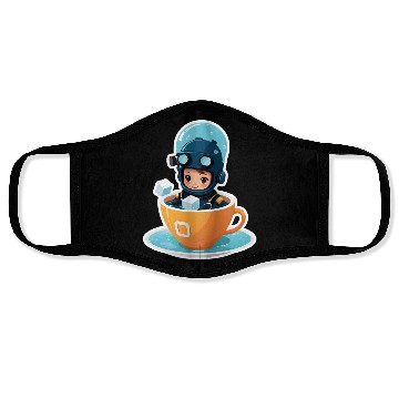 Discover Diver Coffee Cup Fantasy Sticker. Face Masks
