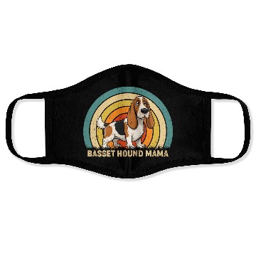Discover Basset Hound Mama Dog Design Face Masks