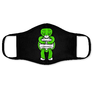 Discover Turtle prays meditates bows greeting hands relax Face Masks