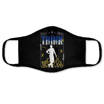 Discover Think Abstract Player Silhouette Flames Art Face Masks