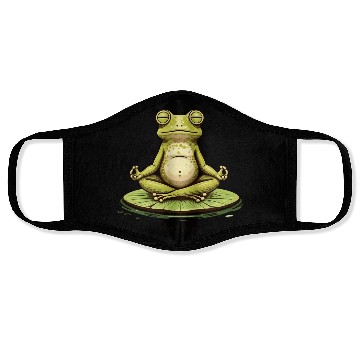 Discover Funny Zen Frog Meditating on Lily Pad – Yoga Face Masks