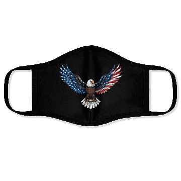 Discover us flag colored eagle Face Masks