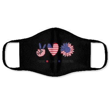 Discover Peace Love America Face Masks